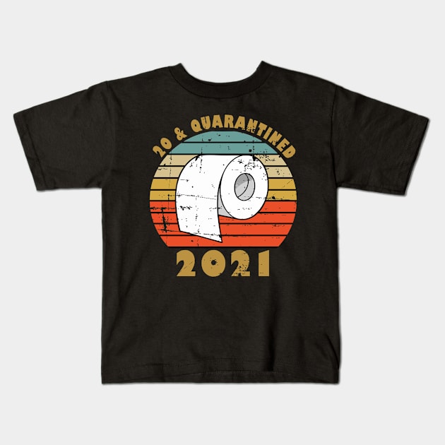 20th Birthday Gift For Him Her 20 and Quarantined 2021 Kids T-Shirt by RW